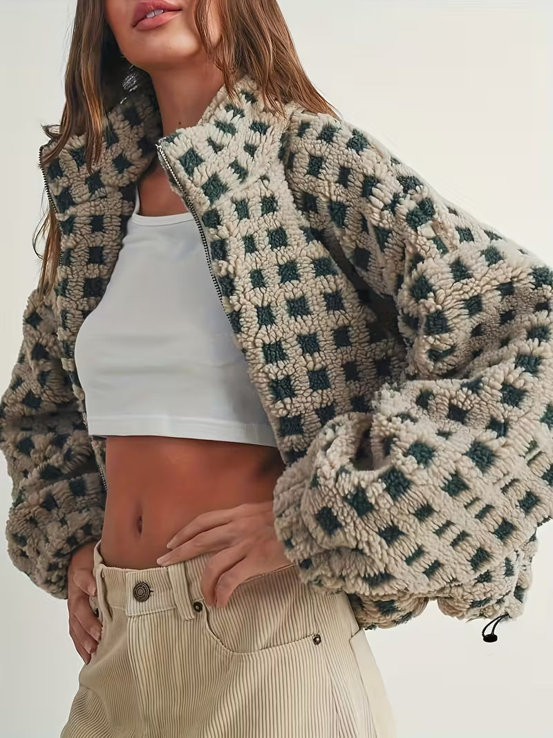Women's Oversized Houndstooth Jacket