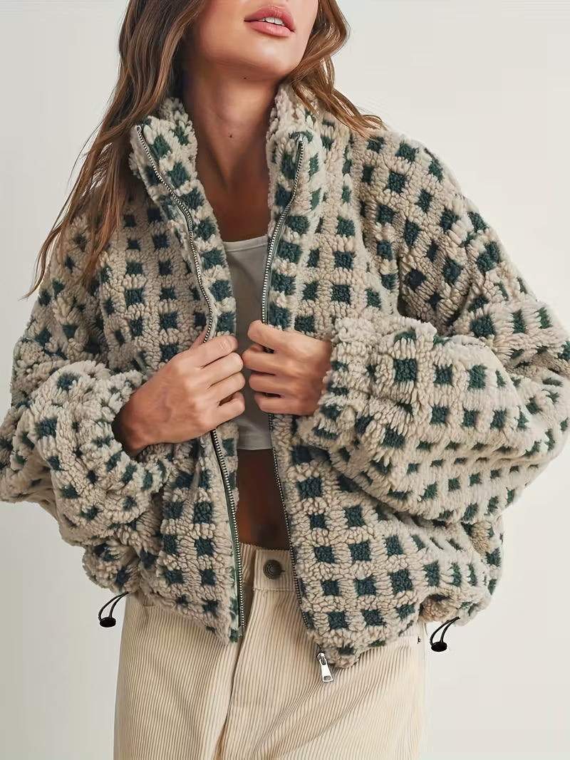 Women's Oversized Houndstooth Jacket