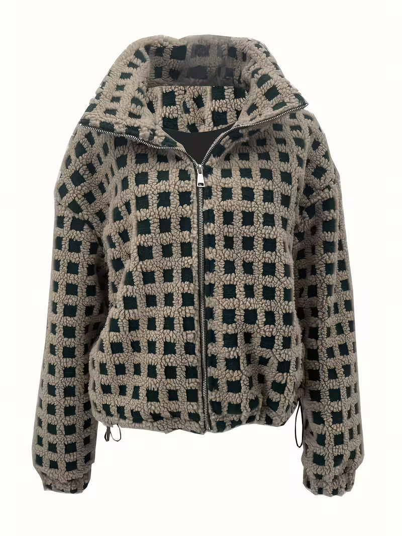 Women's Oversized Houndstooth Jacket