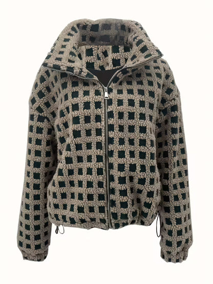 Women's Oversized Houndstooth Jacket