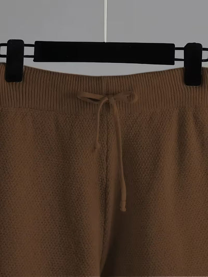 Patterned Round Neck Solid Color set