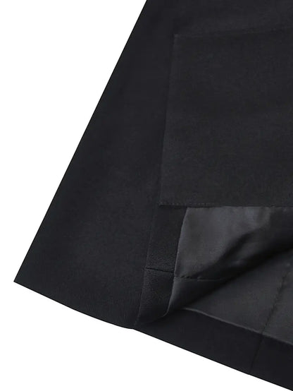 Work Elegant Solid Color Button- A-Line Dress