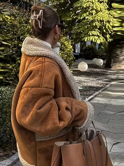 Women's Sheepskin-Like Lining Jacket