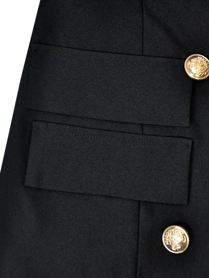 Work Elegant Solid Color Button- A-Line Dress