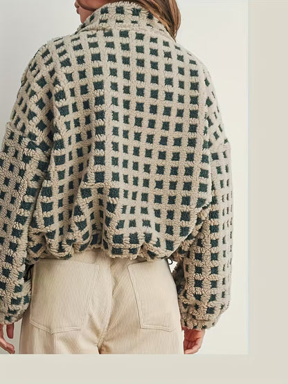 Women's Oversized Houndstooth Jacket