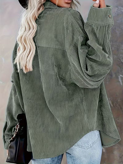 Women'S Casual Corduroy Long Sleeve Shirt